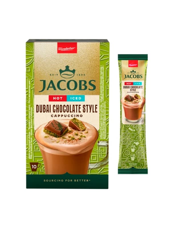 Jacobs Dubai chocolate style cappuccino, растворимый кофейный напиток 10 шт