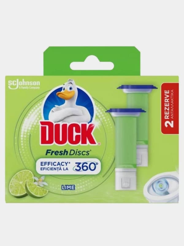Гелевый диск для унитаза ''DUCK'', Запаска Лайм, 36 мл