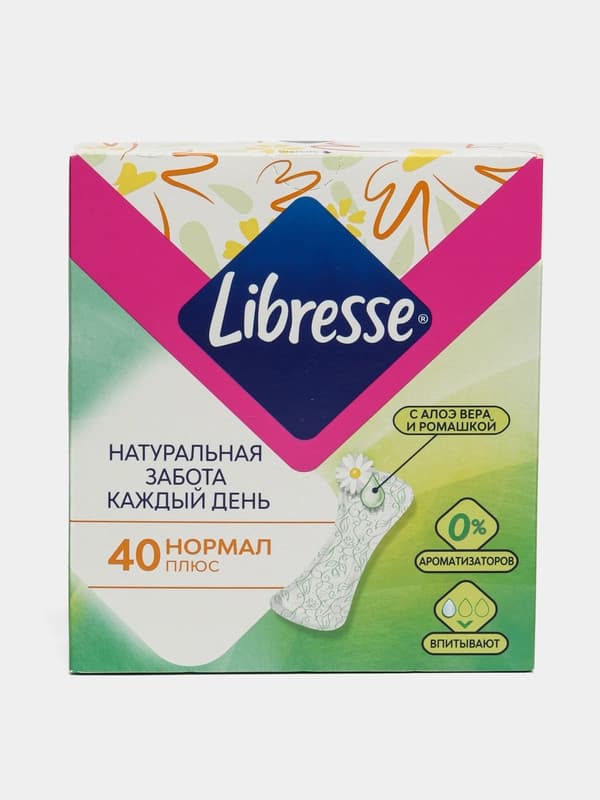Прокладки ежедневки Libresse Natural Care Normal, 40 шт