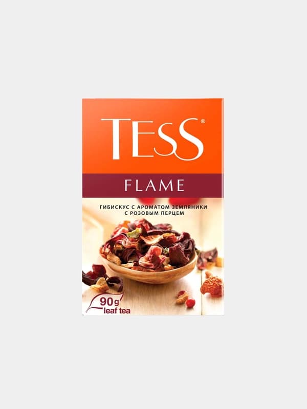 Чай красный Tess Flame, "Гибискус с ароматом земляники и с розовым перцем", 90 г