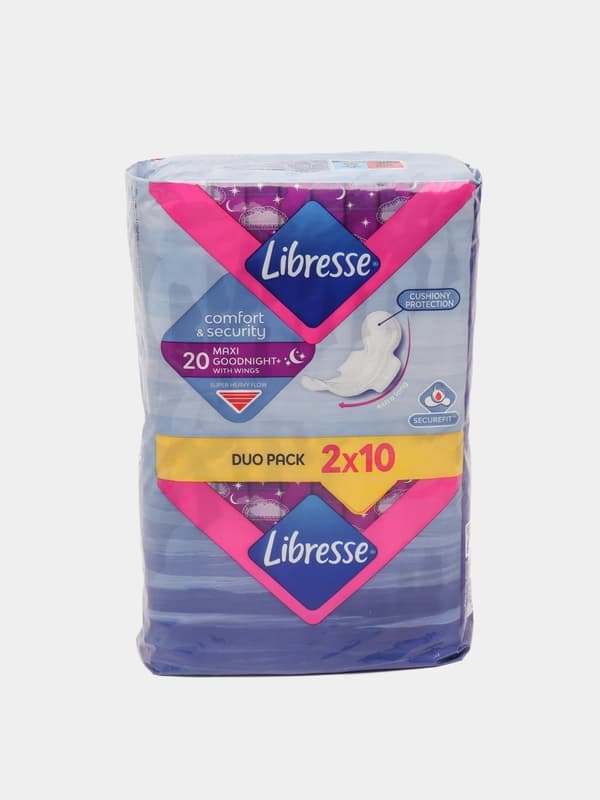 Ночные прокладки Libresse Maxi 6 капель, 20 шт
