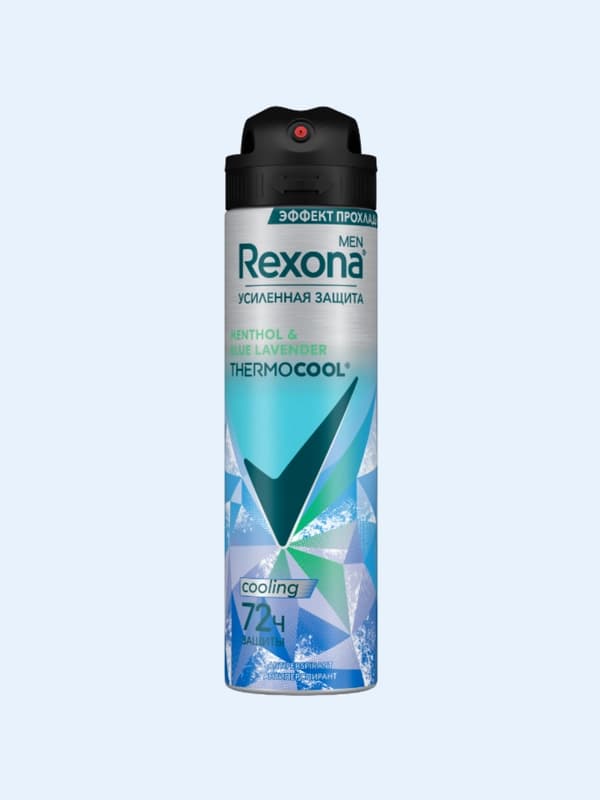 Дезодорант-спрей антиперспирант Rexona Men Menthol & Blue Lavender Thermocool, 150 мл