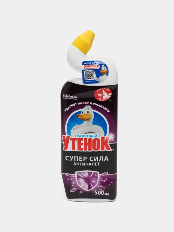 Чистящее средство для унитазов Туалетный утенок, 500 мл супер сила антиналет
