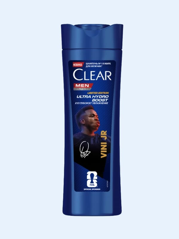 Шампунь Clear Men Ultra Hydro Boost Винисиус Жуниор, 380 мл