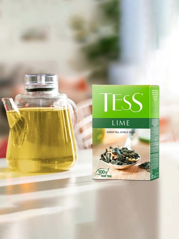 Чай листовой, зеленый, Tess Lime, 100 г, 15 шт